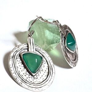 NEW SILPADA Earrings Green Agate Sterling W3286 “Emerald Isle” NEW SILPADA BOX